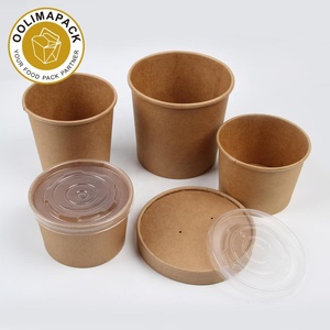 Bols à <span class=keywords><strong>soupe</strong></span> chaude à <span class=keywords><strong>emporter</strong></span>, jetables, imprimés personnalisés, tasse à <span class=keywords><strong>soupe</strong></span> en papier kraft avec couvercle en papier - Product Image 6