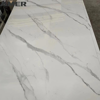 Panneaux muraux effet marbre UV, revêtement mural décoratif en PVC, installation facile pour projets intérieurs