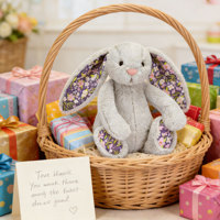 [Offre de Gros pour Pâques] JellyCatt Lapin en Peluche de Pâques à Oreilles Florales 31 cm, Animaux en Peluche, Jouet de Pâques en Gros