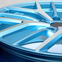 Jantes en alliage forgé sur mesure, 1 pièce, bleu glace, face usinée, légères, 15-30 pouces, 5x114.3 5x120 pour BMW Audi Tesla Benz