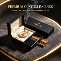 Bâtons d'encens écologiques YuanQi en bambou naturel, parfum miel pêche bois de santal, couleur noire, personnalisables avec votre marque privée