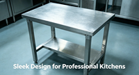 Table de travail mobile de laboratoire en acier inoxydable à deux niveaux avec étagère inférieure, plan de travail de cuisine à 4 roues, revêtement auto-nettoyant anti-corrosion