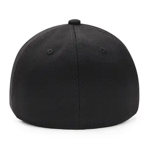 New 100% Polyester Dry Fit Blank Baseball Sports Cap Black Plain Flex Fit Hat Caps In Bulk For Men And Women