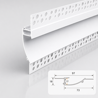 Profilé en aluminium anodisé pour éclairage LED encastré invisible dans les plafonds en plâtre pour la décoration intérieure des villas