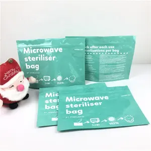 Custom Design Printing Microwaveable Stoom Koken Tas Voor Voedsel Hoge Temperatuur Sterilisator Ritssluiting Voor Babyfles