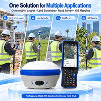 Penerima GNSS RTK Presisi Tinggi 1408 Kanal AR Visual Stakeout IMU Tilt Peralatan Survei GPS