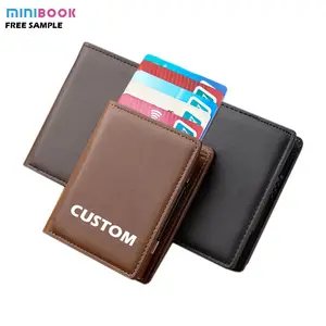 Smart Wallet Leather Credit Card Holder Aluminum Alloy Automatic Pop Up Metal Card Case Rfid Blocking Men's Wallet Money Clip