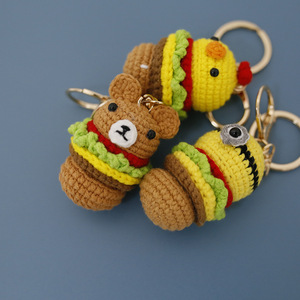 Peluche hamburger animal crochetée à la main, adorable animal alimentaire amigurumi, poupée personnage hamburger kawaii, cadeau amusant pour enfants adultes anime - Product Image 4