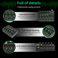 Amplificateur de microphone 4 canaux BHA MIX400-PRO, mixeur stéréo 6.35 avec RGB pour studio d'enregistrement, prix de gros d'usine, OEM CE FCC
