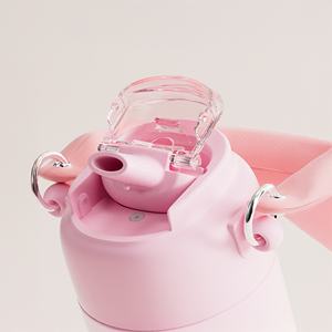 كوب قهوة مخصص قابل لإعادة الاستخدام من الفولاذ المقاوم للصدأ سعة 12 أونصة مع قشة ومقبض، مثالي لمشروبات السفر - Product Image 3