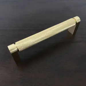 Kosin MLP05 Cabinet 16mm Bar Euro Style Furniture Kitchen Solid Brass Gold Knurled Handle <strong>Pull</strong> - Product Image 3