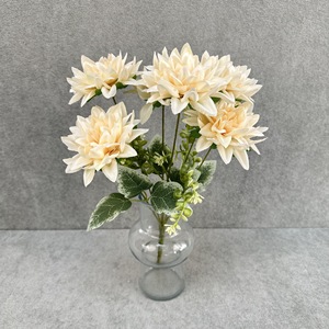 Meixi - Flor Artificial de Seda Dahlia sin Tallo de 6 Cabezas, Colores Mezclados, Decoración Romántica y de Ensueño para Bodas, Arreglo Floral - Product Image 4