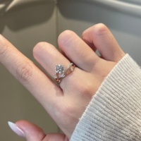 Bague de fiançailles en or 14 carats Good Century avec diamant de laboratoire taille ronde, double bande torsadée et pavé latéral, bijoux fins