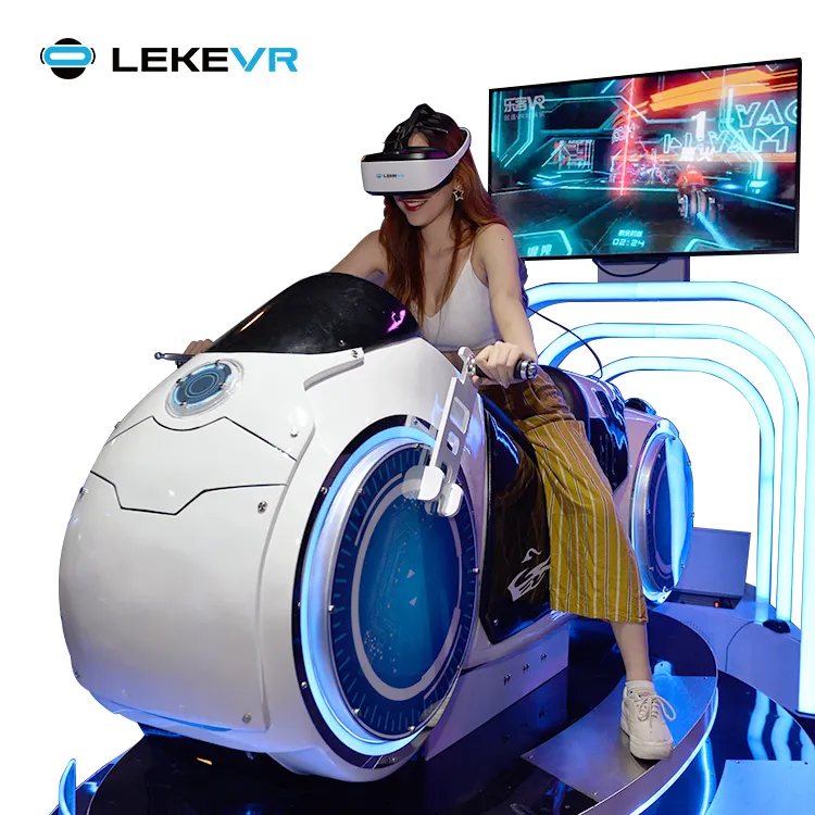 Máquina de juego de carreras LEKE VR 9D VR, juego de motocicleta multijugador OEM, carreras de Moto VR