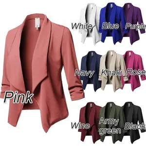 Toptan ceket blazer artı boyutu-M2083-fall giyim kadınlar için katı yüksek moda bayan blazers artı boyutu mont