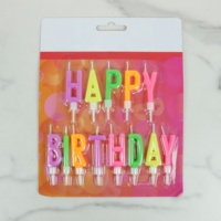 Nouvelles bougies d'anniversaire personnalisées avec design de paquet, bougies en forme de lettres arc-en-ciel pastel pour gâteau, pour fête