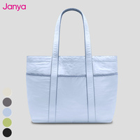 Tas Tote Yoga Fitness Kapasitas Besar Unisex Janya dengan Kantong Samping, Logo Custom, Tas Tangan Kasual Mewah, Anti Air, Bahan Nylon Olahraga, Model Terbuka