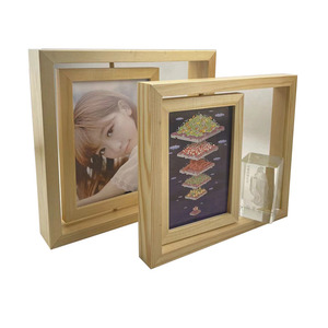 Venta caliente inventario impermeable de doble cara marco de fotos de vidrio orgánico marco de fotos creativo mesa de madera - Product Image 3