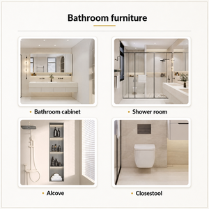 Gabinete de baño de lujo ligero de estilo italiano personalizado de gama alta, fregaderos dobles, gabinete de <span class=keywords><strong>lavabo</strong></span> de baño moderno <span class=keywords><strong>con</strong></span> <span class=keywords><strong>espejo</strong></span> - Product Image 6