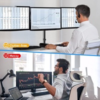MD8003 17 "-32" 10kg Ressorts à gaz économiques Triple bras de moniteur Support de bureau 3 supports d'écran Support pour ordinateur Support VESA