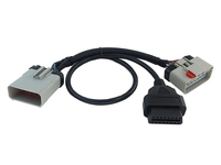 RP1226 14Pin Splitter Y Cable RP1226 Male ke RP1226 14Pin Female ke OBD2 16Pin Female untuk Alat Diagnostik ELD Truk Berat.