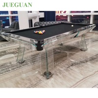 Table de billard en verre de 8 pieds en acier inoxydable doré de luxe moderne de haute qualité, prix d'usine, avec système de retour de billes et base en caoutchouc