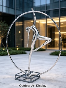 Escultura <span class=keywords><strong>de</strong></span> Persona Sentada en Forma <span class=keywords><strong>de</strong></span> Luna Creciente, Estilo Moderno y Deportivo, Acero Inoxidable Pulido, Decoración Romántica <span class=keywords><strong>para</strong></span> Pared, Hogar, Dormitorio, Hotel - Product Image 1