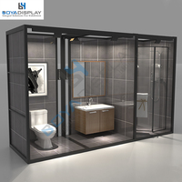 Présentoir personnalisable Boya CDC022 pour articles de salle de bain, support d'exposition pour toilettes, présentoir de carreaux de céramique pour salle d'exposition ISO9474