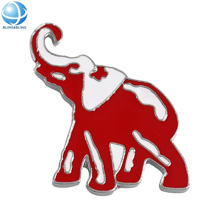 دبابيس رمز أحمر مخصص بروش هدية أخوية فيل دبابيس طية صدر اليونانية