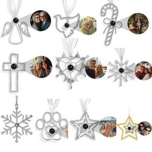 Schneeflocke Projektion Anhänger Farbe Foto Medaillon Festliche Geschenk box Urlaub Andenken Benutzer definierte Weihnachts anhänger - Product Image 5