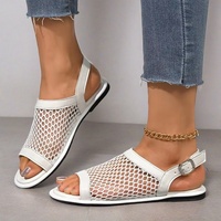 Sandales plates à plateforme arrière pour femmes grandes tailles, tendance mode été 2025, design en maille respirante