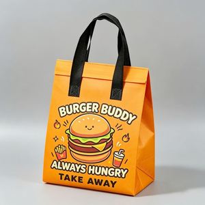Wholesale Customized Insulated Food Delivery Bags Personalized Non Woven Pouch for Coffee Shop Takeaway Waterproof Drink <b>Carrier</b> - Product Image 6