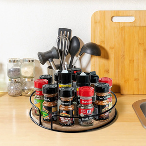Kitchen Rotating <b>Tray</b> Round Stainless Steel <b>Storage</b> Box With Lid For Food Container Standing Type 1st Floor - Product Image 2