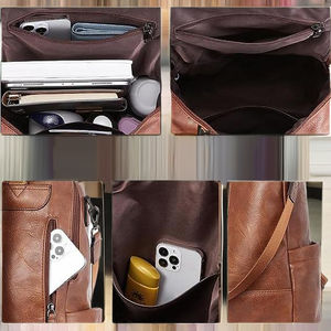 <span class=keywords><strong>Sac</strong></span> à main à bandoulière antivol en cuir végétalien pour femme Doublure en polyester imprimé <span class=keywords><strong>Sac</strong></span> à <span class=keywords><strong>dos</strong></span> à couches pour bébé avec accents de mode - Product Image 3