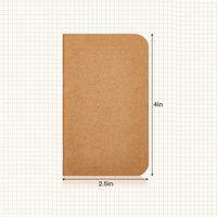 Design personnalisé de poche brun kraft mini journal petit bloc-notes portable pour les détails de l'enregistrement, liste de contrôle