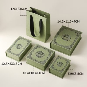 Boîte <span class=keywords><strong>à</strong></span> bijoux en carton recyclable de style livre avec ruban pour bagues, boucles d'oreilles, bracelets, boîte cadeau pour bougies - Product Image 5