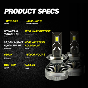 <span class=keywords><strong>IXIN</strong></span> 110W 11000LM V23 Ampoule de phare LED haute puissance Lumière blanche Faisceau haut/bas H4 H7 H1 H11 9005 9006 9012 pour voiture camion - Product Image 2