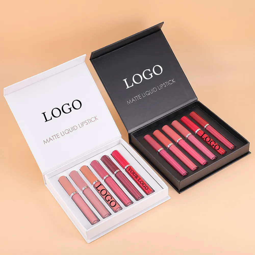 Großhandel machen Sie Ihren eigenen Lippenstift Set benutzer definierte Logo Long Lasting Cosmetic Vegan Private Label Matte Liquid Lipstick