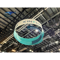 Cercle portable en aluminium imprimé sur mesure de 10x3ft bannière suspendue au plafond pour le salon commercial enseigne les foires d'exposition publicitaire
