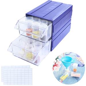 22/44/88 की बोतलें दराज भंडारण बॉक्स दौर बोतल + कीप + स्टीकर हीरा पेंटिंग सामान कंटेनर बॉक्स सेट कील उपकरण - Product Image 6