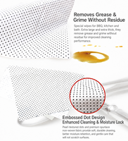 Lingettes jetables Twowell extra larges pour barbecue, lingettes de nettoyage de cuisine pour l'élimination des graisses tenaces, pour plaque de cuisson