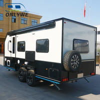 ONLYWE 5th Weeler Mobile Food 15 Mini Off Road Camper Trailer Small Rv Luxury Camper Caravan