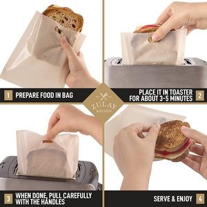 Factory Outlet Non-Stick Microwave Safe Antiseptic Reusable Grilled Cheese Toast Bags for Toast Sandwich Panini Snacks - Product Image 6