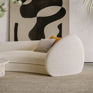 Conjunto de sofá curva de diseño MODULAR sofá rectangular reclinable de tela de peluche para muebles de sala de estar de vestíbulo de Hotel - Product Image 4