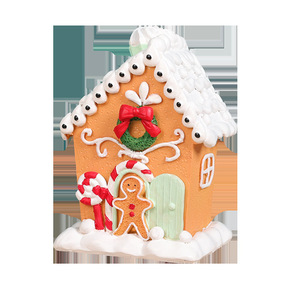 เครื่องประดับบ้านจิ๋วคริสต์มาส เรซิ่นรูปคนขนมปังขิง บ้านแสนสนุก ตกแต่งภายในบ้าน ขนาด 2.9 นิ้ว ผิวด้าน - Product Image 5