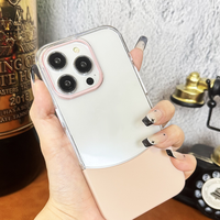 Transparent Creative Splicing Mobile Phone case PC Ultra-mince Anti-chute Simple Housse De Protection pour iphone 16 Pro Max