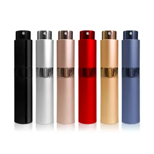 Wholesale Top Quality 8ml Gold Black Red Yellow Blue Silver Rotation Refillable Portable Spray Perfume Bottle With Paper Boxes