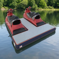 Plateforme flottante gonflable portable en forme de T pour 2 jet-skis, kayaks et bateaux