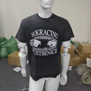Camiseta de Manga Corta para Hombre FLOWORA, Negra, de Alta Calidad, 100% Algodón, Diseño Gráfico, Talla Grande, Impresión DTG Personalizada - Product Image 1