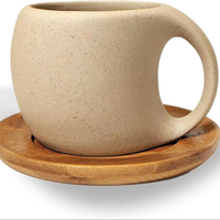 Tasse à café et thé en céramique avec couvercle repose-thé 8 oz Idéal pour le thé latte cappuccino ou l'espresso Tasse d'art en porcelaine non émaillée